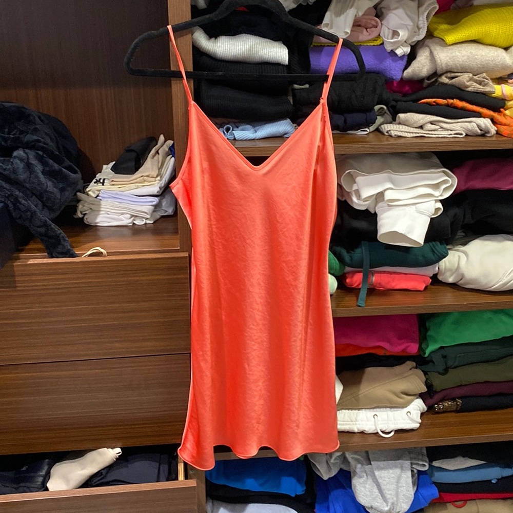 Peach Aritzia Silk Dress